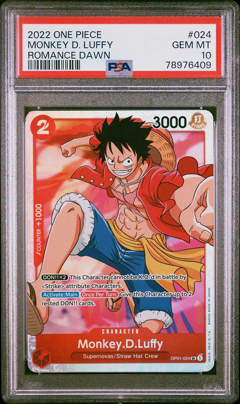 2022 One Piece Op01-romance Dawn 024 Monkey D. Luffy PSA 10