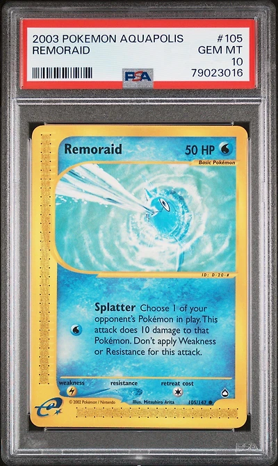 2003 Pokemon Aquapolis 105 Remoraid PSA