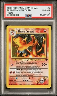 2000 Pokemon Gym Challenge 2 Blaine's Charizard Holo PSA 8