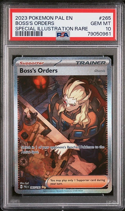 2023 Pokemon Pal En-paldea Evolved 265 Boss's Orders PSA 10