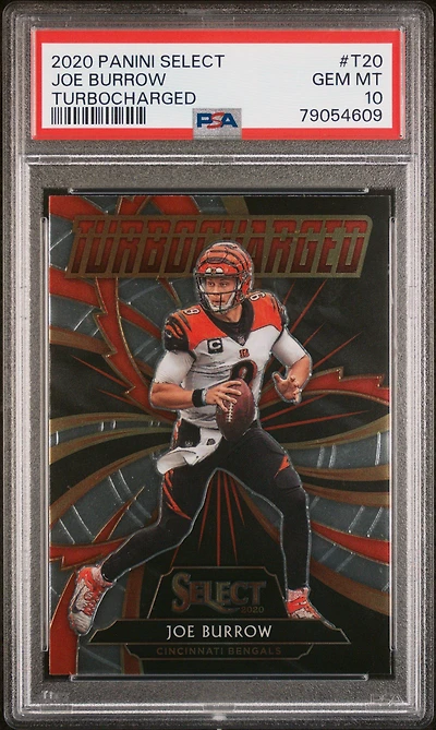 2020 Panini Select Turbocharged T20 Joe Burrow PSA 10