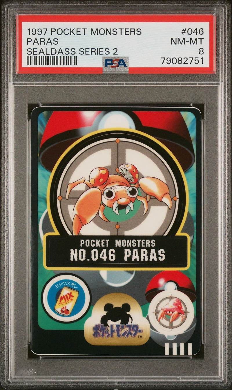 1997 Pocket Monsters Sealdass Series 2 046 Paras PSA 8