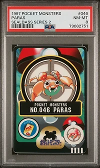 1997 Pocket Monsters Sealdass Series 2 046 Paras PSA 8