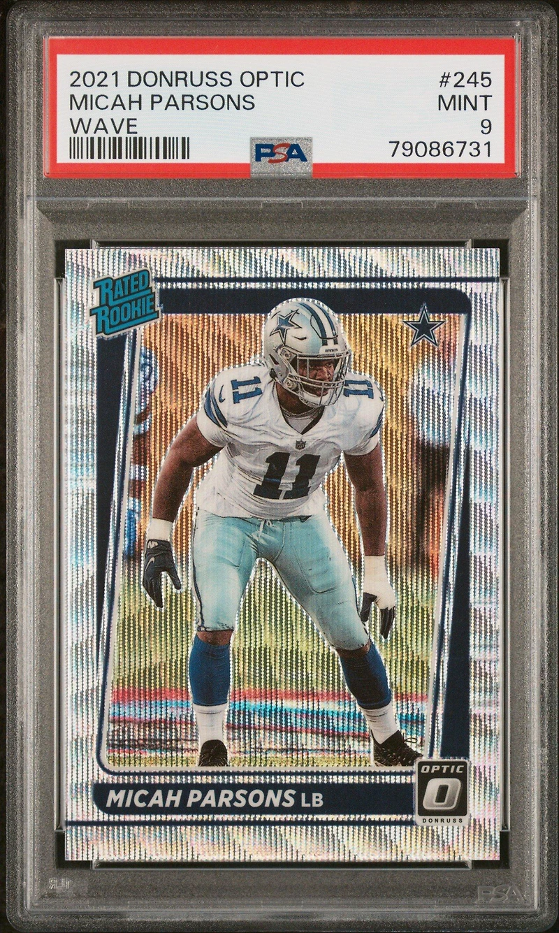 2021 Panini Donruss Optic 245 Micah Parsons Wave PSA 9