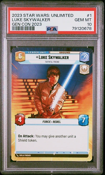 2023 Star Wars: Unlimited Promo 1 Luke Skywalker - Faithful Friend Event Exclusive PSA 10