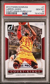 2014 Panini Donruss Court Kings 7 Lebron James Purple Press Proof PSA 10