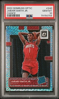 2022 Panini Donruss Optic 240 Jabari Smith Jr. Choice PSA 10