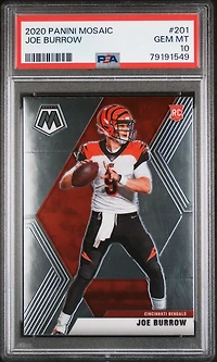 2020 Panini Mosaic 201 Joe Burrow PSA 10