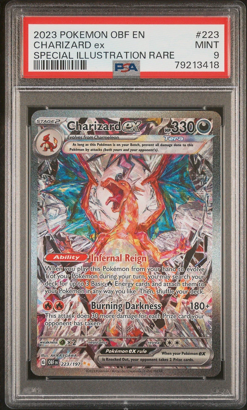 2023 Pokemon Obf En-obsidian Flames 223 Charizard Ex Special Illustration Rare PSA