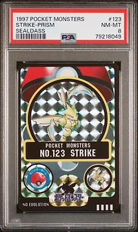 1997 Pocket Monsters Sealdass Series 1 123 Strike PSA 8
