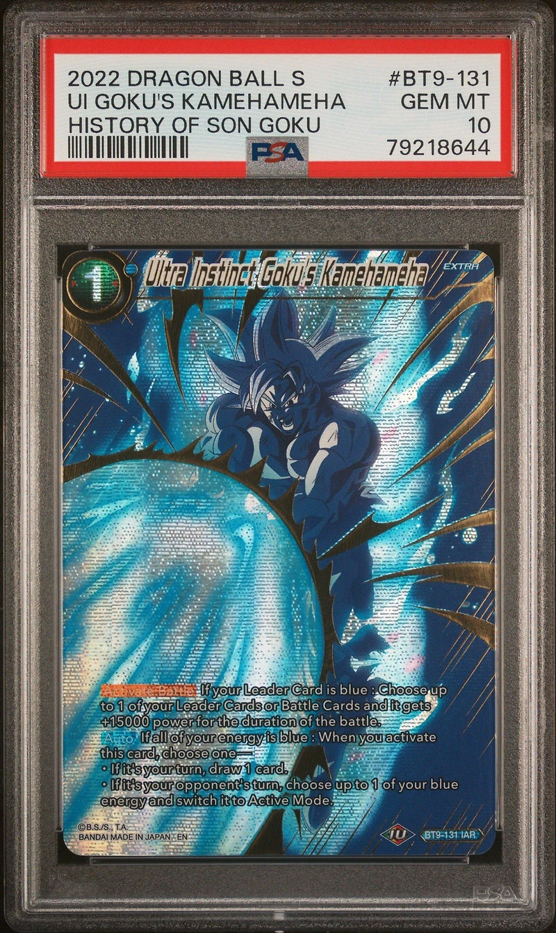 2022 Dragon Ball Super Card Game Theme Selection History Of Son Goku Bt9-131 Ultra Instinct Goku's Kamehameha PSA 10