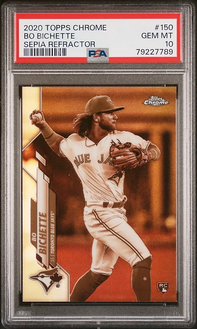 2020 Topps Chrome 150 Bo Bichette Sepia Refractor PSA 10