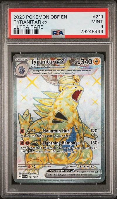 2023 Pokemon Obf En-obsidian Flames 211 Tyranitar Ex Ultra Rare PSA
