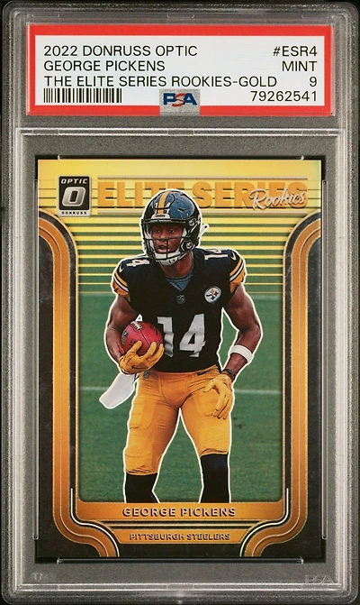 2022 Panini Donruss Optic The Elite Series Rookies Esr4 George Pickens Gold PSA 9