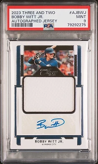 2023 Panini Three And Two Autographed Jerseys Ajbwj Bobby Witt Jr. PSA 9