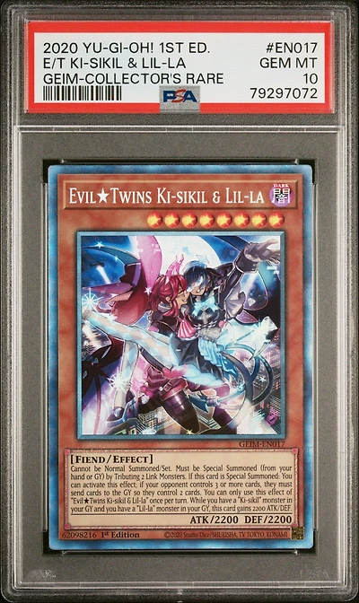 2020 Yu-gi-oh! Genesis Impact En017 Evil Twins Ki-sikil & Lil-la 1st Edition-collector's Rare PSA 10