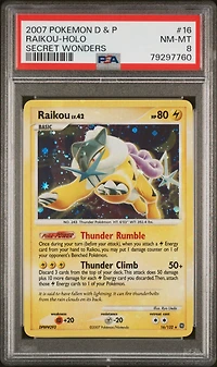 2007 Pokemon Diamond & Pearl Secret Wonders 16 Raikou-holo PSA
