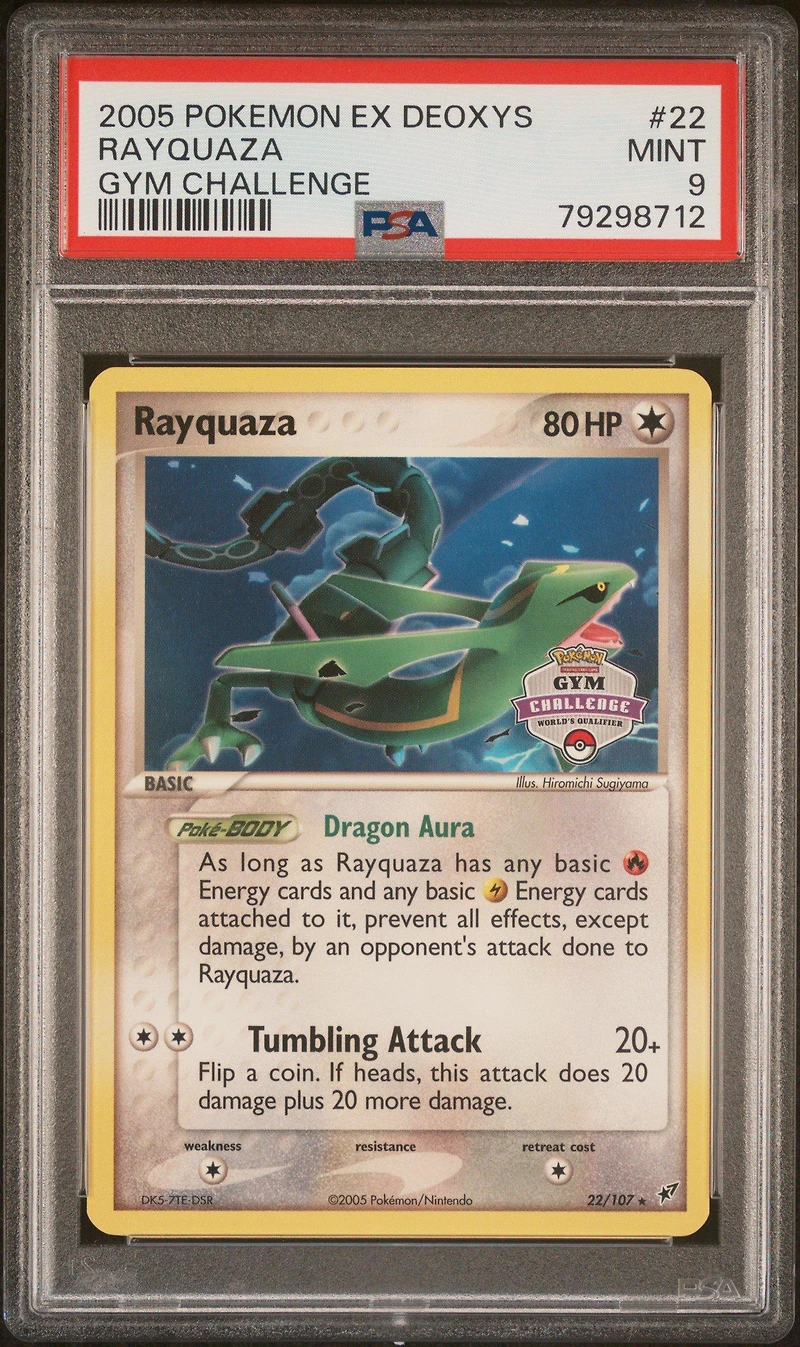 2005 Pokemon Ex Deoxys 22 Rayquaza Gym Challenge PSA 9