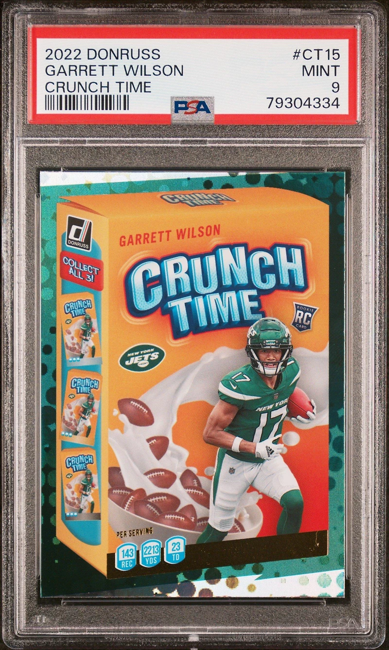 2022 Panini Donruss Crunch Time Ct15 Garrett Wilson PSA 9