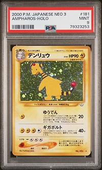 2000 Pokemon Japanese Neo 3 181 Ampharos-holo PSA 9