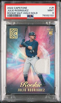 2022 Panini Capstone Rookie Materials Jr Julio Rodriguez Holo Gold PSA 9