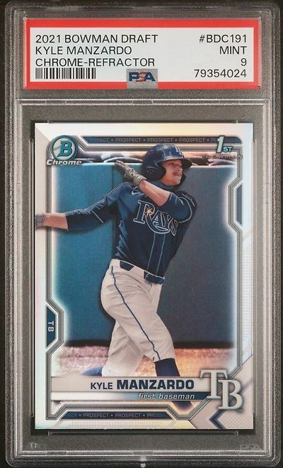 2021 Bowman Draft Bdc191 Kyle Manzardo Chrome-refractor PSA 9