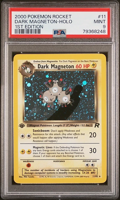 2000 Pokemon Rocket 11 Dark Magneton-holo 1st Edition PSA 9