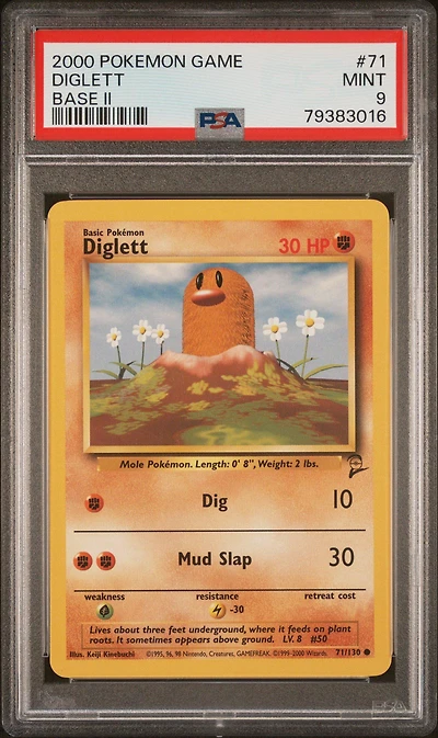 2000 Pokemon Game Base Ii 71 Diglett PSA 9