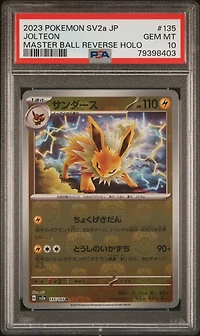 2023 Pokemon Japanese Sv2a-pokemon 151 135 Jolteon Master Ball Reverse Holo PSA