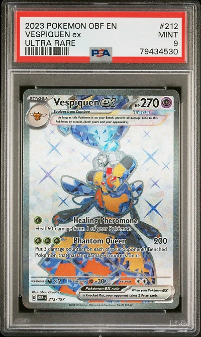 2023 Pokemon Obf En-obsidian Flames 212 Vespiquen Ex Ultra Rare PSA