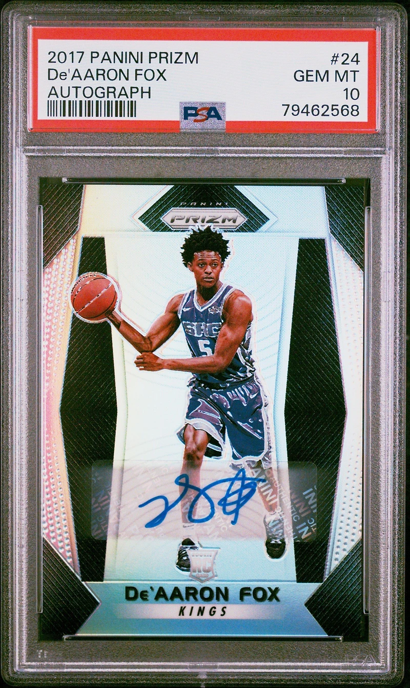 2017 Panini Prizm 24 De'aaron Fox Autograph PSA 10