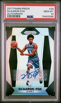 2017 Panini Prizm 24 De'aaron Fox Autograph PSA 10