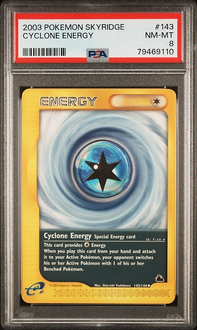 2003 Pokemon Skyridge 143 Cyclone Energy PSA 8