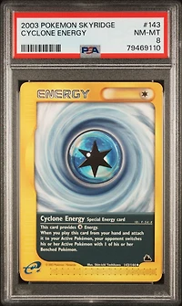 2003 Pokemon Skyridge 143 Cyclone Energy PSA 8