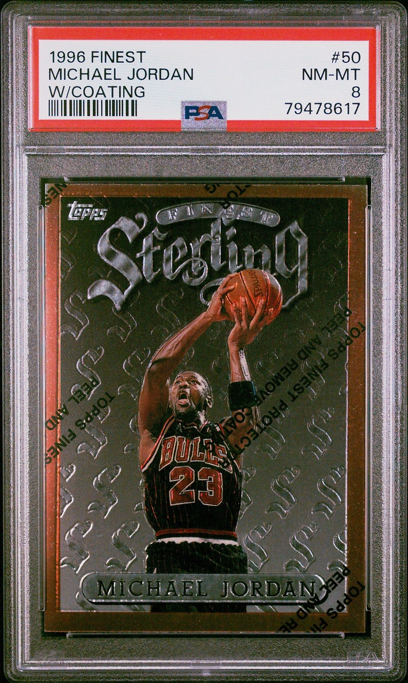 1996 Finest 50 Michael Jordan W/coating PSA 8