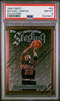 1996 Finest 50 Michael Jordan W/coating PSA 8