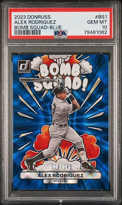 2023 Panini Donruss Bomb Squad Bs1 Alex Rodriguez Blue PSA 10
