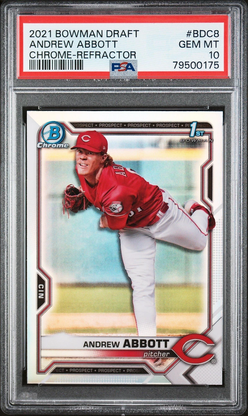 2021 Bowman Draft Bdc8 Andrew Abbott Chrome-refractor PSA 10