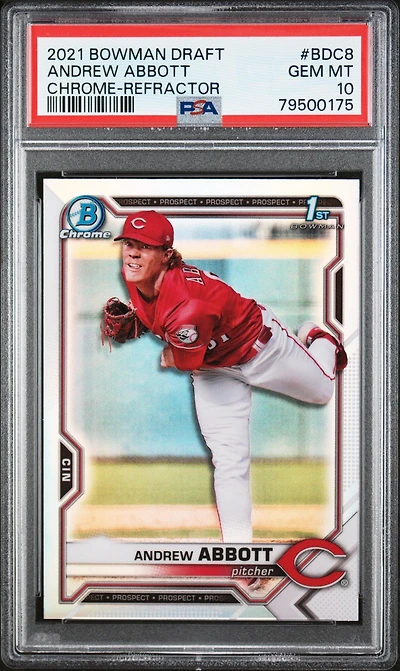 2021 Bowman Draft Bdc8 Andrew Abbott Chrome-refractor PSA 10