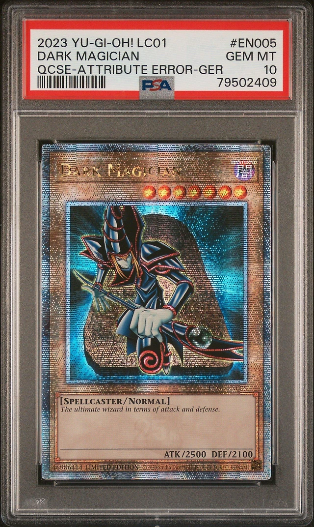 gamestop yugioh cards 2023 Yu-gi-oh! Lc01-legendary Collection: 25th Anniversary Edition En005 Dark Magician Quarter Century Secret Rare-attribute Error-german PSA Each booster box offers a chance to discover rare and exciting cards that can turn the tide of any duel Toynk Yu-Gi-Oh! Trading Card Game:
