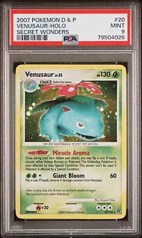 2007 Pokemon Diamond & Pearl Secret Wonders 20 Venusaur-holo PSA 9
