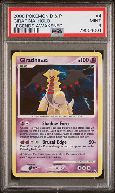 2008 Pokemon Diamond & Pearl Legends Awakened 4 Giratina PSA 9