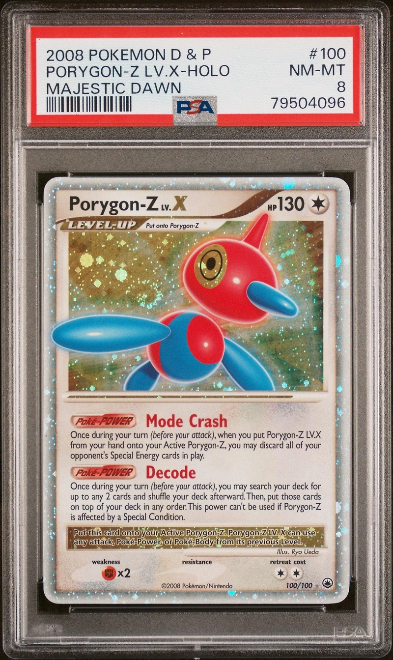2008 Pokemon Diamond & Pearl Majestic Dawn 100 Porygon-z Lv.x-holo PSA 8
