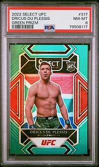 2022 Panini Select Ufc 317 Dricus Du Plessis Green Prizm PSA 8