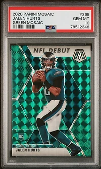 2020 Panini Mosaic 265 Jalen Hurts Green Mosaic PSA 10