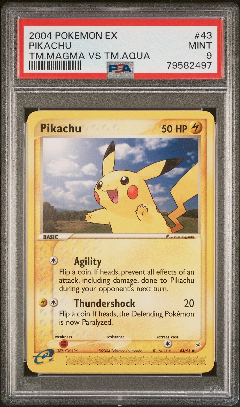 2004 Pokemon Ex Team Magma Vs Team Aqua 43 Pikachu PSA 9
