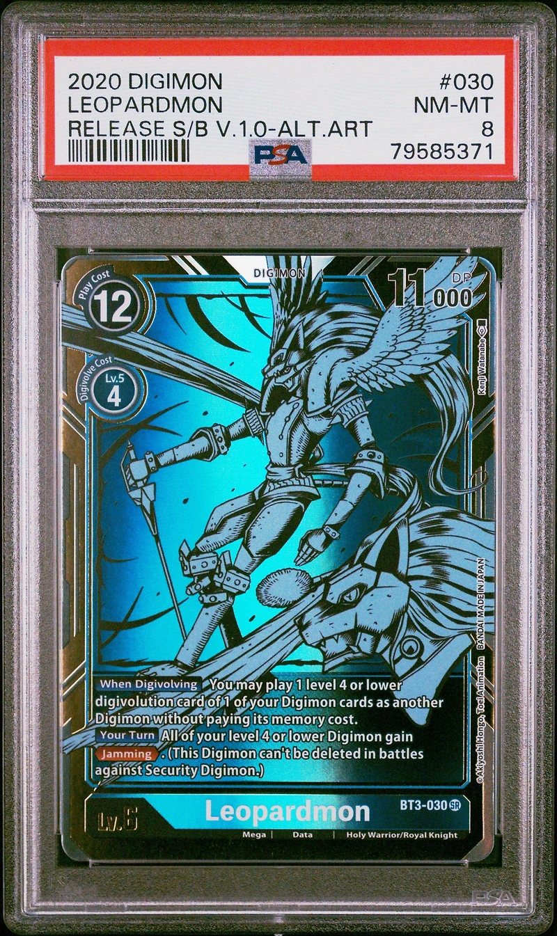 2020 Digimon Release Special Booster Ver.1.0 030 Leopardmon Alternate Art PSA 8