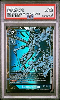 2020 Digimon Release Special Booster Ver.1.0 030 Leopardmon Alternate Art PSA 8