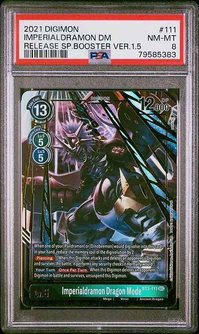 2021 Digimon Release Special Booster Ver.1.5 111 Imperialdramon Dragon Mode PSA 8