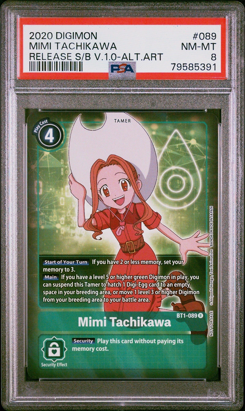 2020 Digimon Release Special Booster Ver.1.0 089 Mimi Tachikawa Alternate Art PSA 8